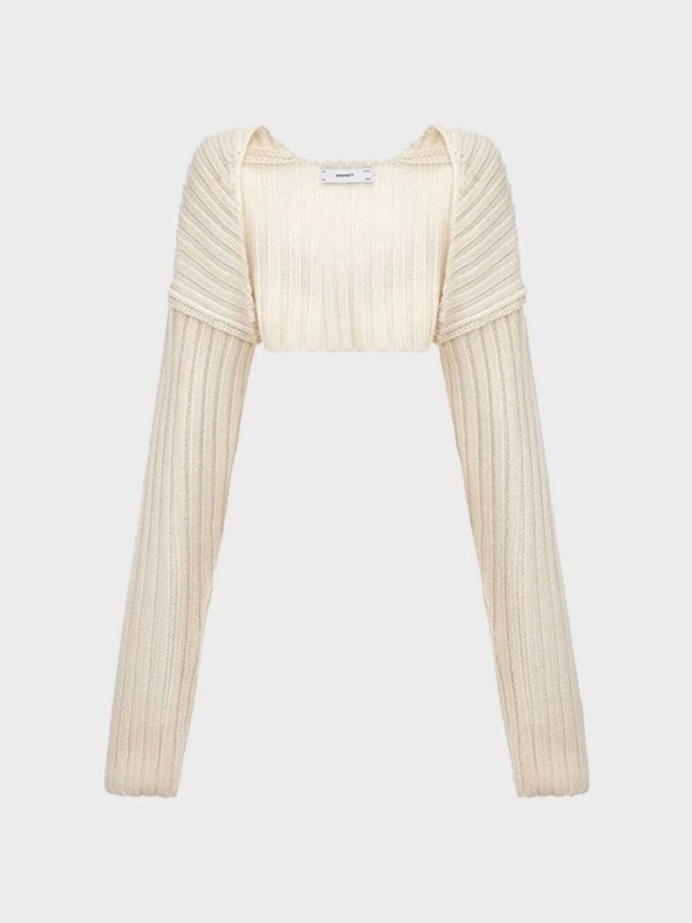 Simonett Cropped Knit Sleeve Sweater White Size OS